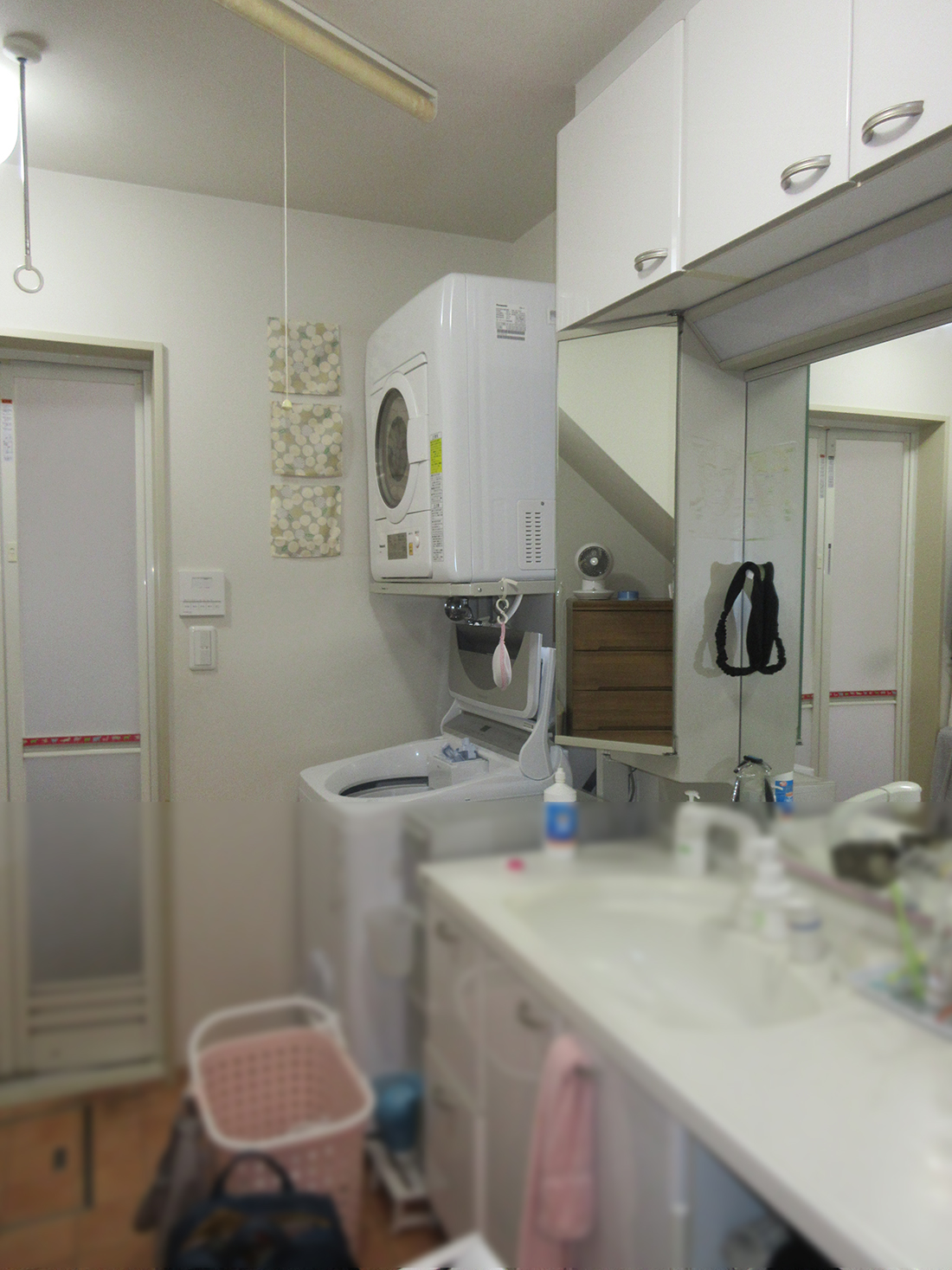 施工前の洗面台付近